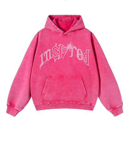 RHINESTONE INSPIRED HOODIE - SHAWTYPINK